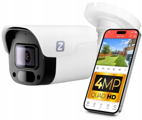 Zintronic B4 Außenkamera, 4 MP, PoE, IR 30 m, Audio, IP66