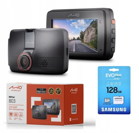 Auto-Kamera Mio Mivue 803 2,5K 1440P Night Vision GPS WiFi + 128 GB 80.8 g