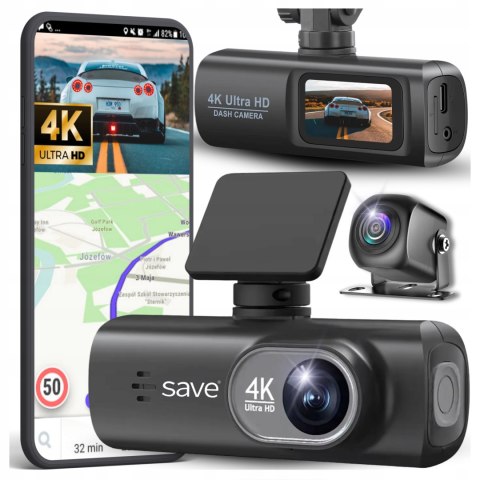 Wideorejestrator S-700 4K Save Touch-Scheibe Auto- und Rückfahrkamera Wifi