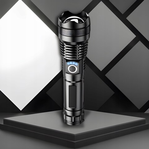 XHP 90 LED-Taschenlampe mit Zoom, 5 Modi, Akku und Transportetui