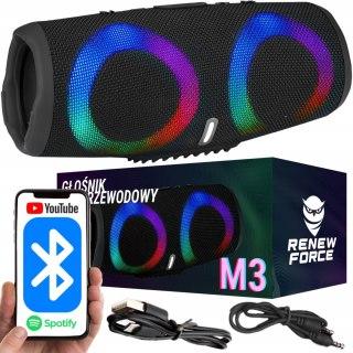 Bluetooth-Lautsprecher 5.1 Tragbar 2X10W Wasserdicht FM-Radio USB SD AUX LEDs