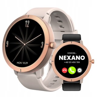 Damen-Smartwatch AMOLED GPS 5ATM Puls 180+ Sportmodi 4 Armbänder Menü Nexano