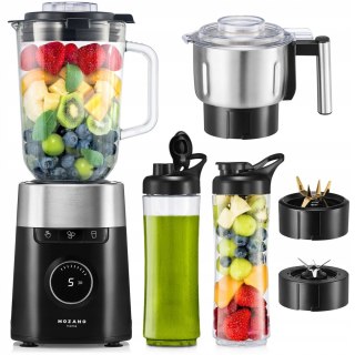 Glasmixer 2700 W, Mühle 6-Titan, 2 Trinkflaschen 2,2 l, 20K U/min Mozano