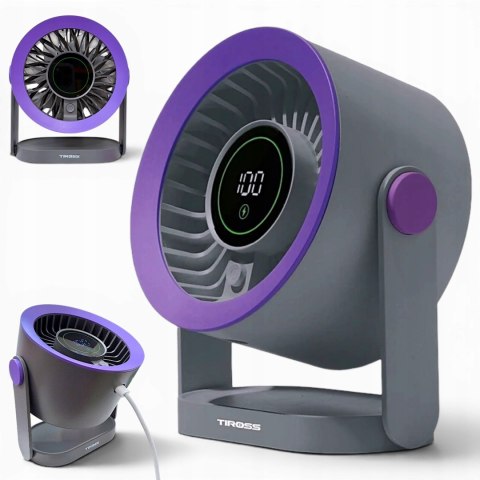 SKW3421 USB-Tischventilator, 99 Stufen, Neigung, silber-grau, mit LED-Anzeige