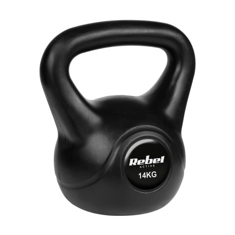 Rebel Active RBA-2317 Kettlebell 14 kg, Bitumenkern und PVC-Ummantelung