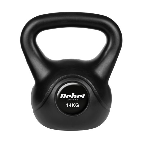 Rebel Active RBA-2317 Kettlebell 14 kg, Bitumenkern und PVC-Ummantelung
