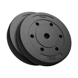 Rebel Active RBA-2104 Hantelscheiben-Set, 2 × 15 kg, Bohrung 31 mm