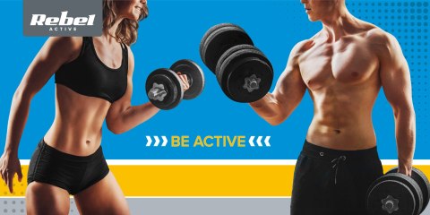 Rebel Active RBA-2103 Hantelscheiben-Set, 2 × 10 kg, Bohrung 31 mm