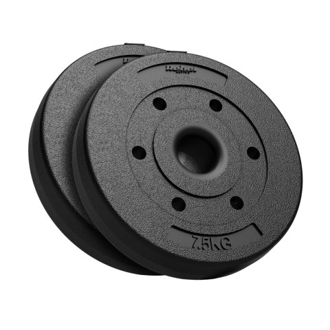 Rebel Active RBA-2139 Hantelscheiben-Set, 2 × 7,5 kg, Bohrung 51 mm