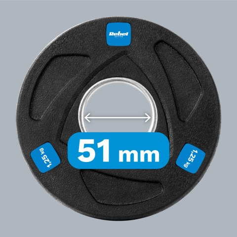 Rebel Active RBA-2107 Hantelscheiben-Set, 4 × 1,25 kg, Bohrung 51 mm