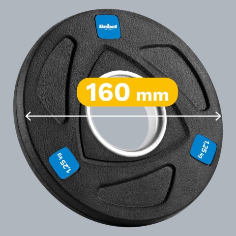 Rebel Active RBA-2107 Hantelscheiben-Set, 4 × 1,25 kg, Bohrung 51 mm