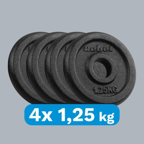 Rebel Active RBA-2126 Hantelscheiben-Set, 4 × 1,25 kg, Bohrung 31 mm