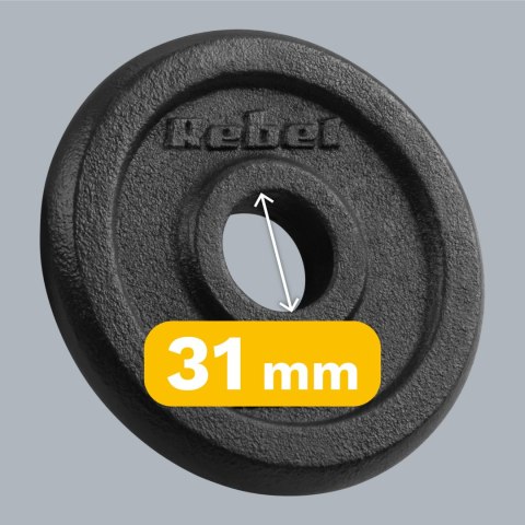 Rebel Active RBA-2126 Hantelscheiben-Set, 4 × 1,25 kg, Bohrung 31 mm
