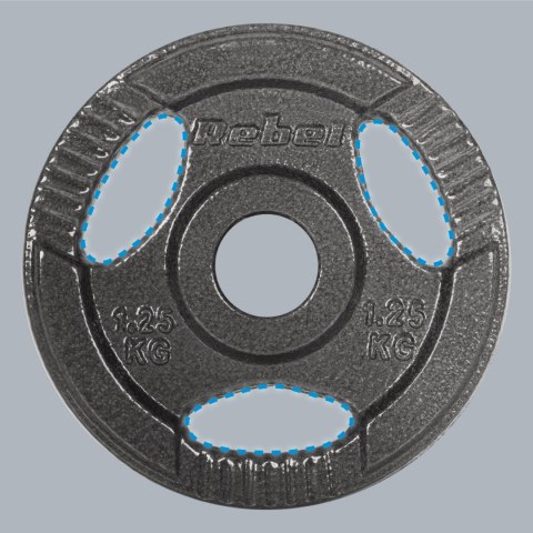 Rebel Active RBA-2132 Hantelscheiben-Set, 4 × 1,25 kg, Bohrung 31 mm