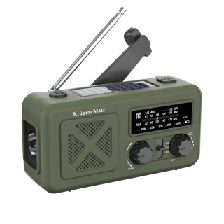 Solarradio Krüger&Matz mit Dynamo, Taschenlampe und Powerbank 2000 mAh