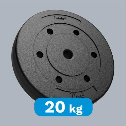 Rebel Active RBA-2105-1 Hantelscheibe 20 kg, 31 mm, Bitumen mit PVC