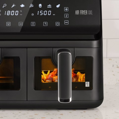 Teesa AIR FRYER DUAL POT XXL Heißluftfritteuse 8 l, 2700 W, 2 × 4 l