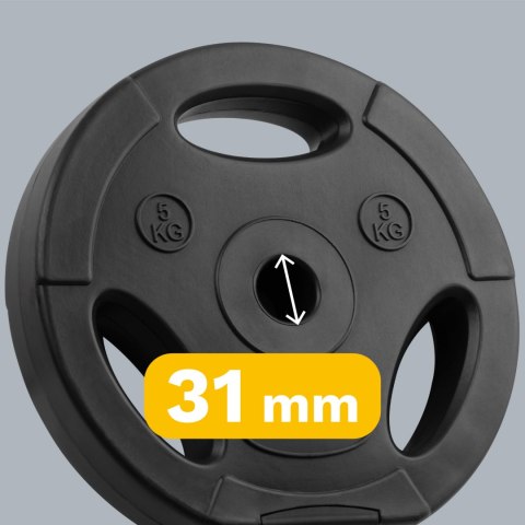 Rebel Active Hantelscheiben-Set mit Bitumenfüllung, 4 × 5 kg, 31 mm