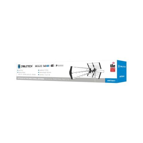 Aktive Richtantenne Cabletech ANT0641 DVB-T2 VHF/UHF mit Netzteil
