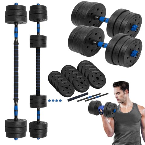 Bitumen-Hantelset Rebel Active RBA-2300, 20 kg mit Verbindungsstück