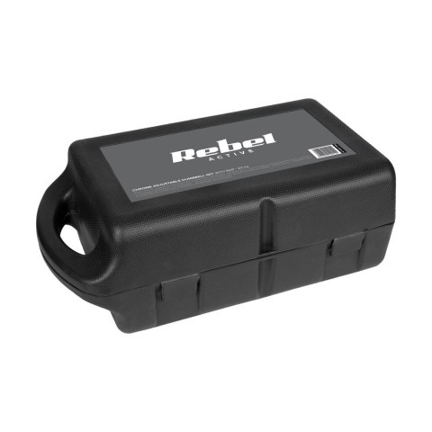 Chrom-Hantelset Rebel Active RBA-2326-20, 20 kg mit Verbinder und Koffer