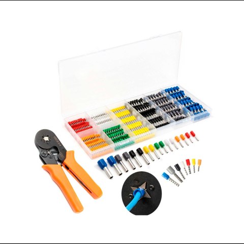 Crimpzangenset Eurokomp NAR0868 mit 800 Aderendhülsen, 0,25-6 mm²