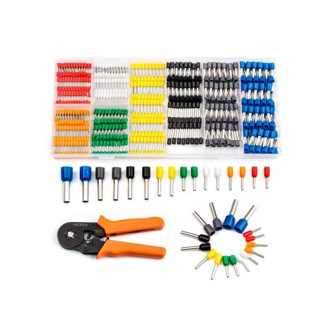 Crimpzangenset Eurokomp NAR0868 mit 800 Aderendhülsen, 0,25-6 mm²