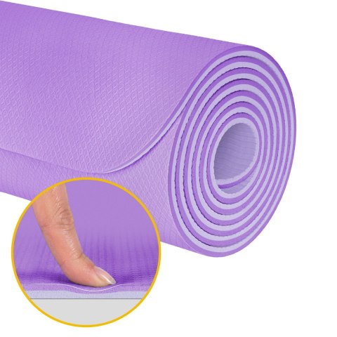 Gymnastikmatte Rebel Active RBA-3158-2PU TPE 183×61 cm, 1 cm, violett