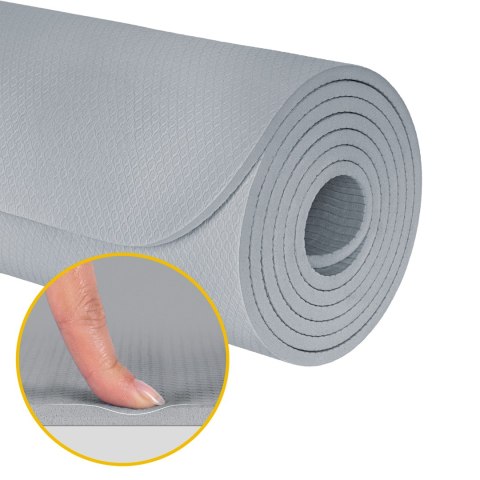Gymnastikmatte Rebel Active RBA-3158-GY TPE 183×61 cm, 1 cm, grau