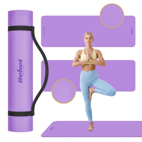 Gymnastikmatte Rebel Active RBA-3158-PU TPE 183×61 cm, 1 cm, violett