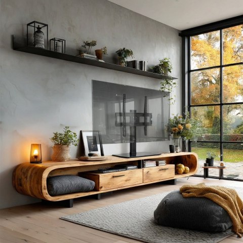 Maclean MC-450 TV-Tischständer, 40 kg, VESA 400×400, Schwarz