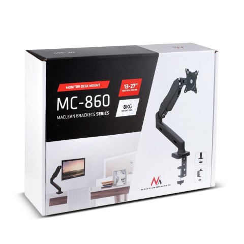 Maclean MC-860 Monitor-Tischhalterung, 13-27 Zoll, 8 kg, Schwarz