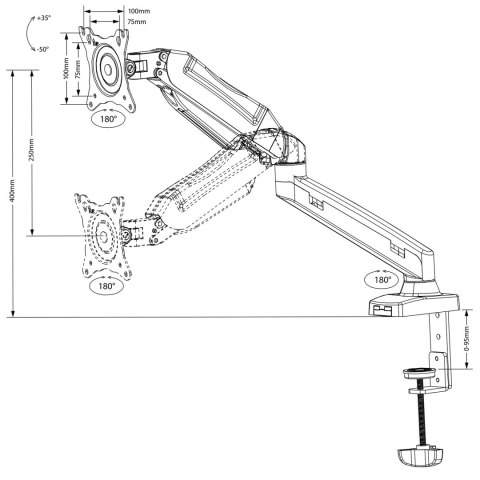 Maclean MC-860 Monitor-Tischhalterung, 13-27 Zoll, 8 kg, Schwarz