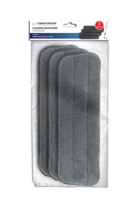 3 Mikrofaserbezüge für Esperanza Perfect Clean 002, 40 × 12 cm