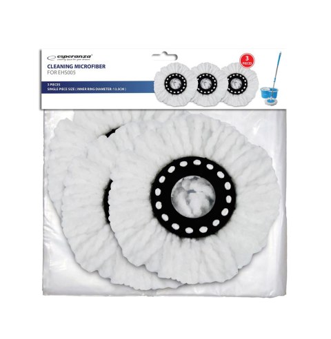 3 Mikrofaserbezüge für Esperanza Perfect Clean 005, Ring 13,5 cm
