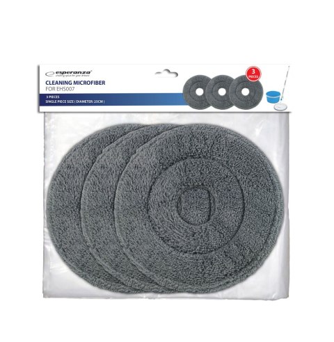 3 Mikrofaserbezüge für Esperanza Perfect Clean 007, Ø 25 cm