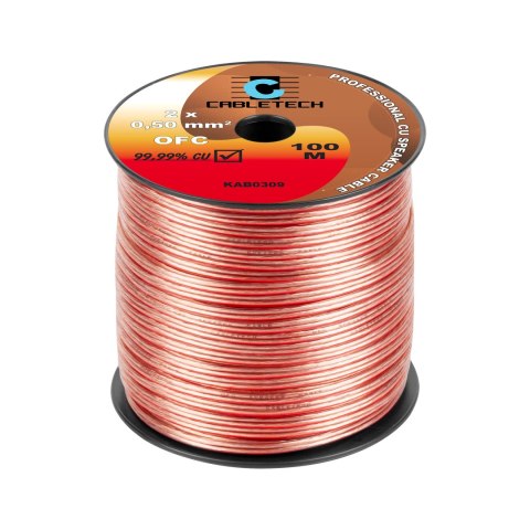 Cabletech KAB0309 Lautsprecherkabel OFC 2 × 0,5 mm², Rolle 100 m