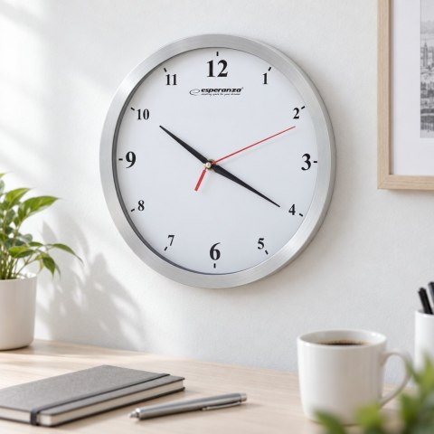 Esperanza Detroit EHC009W Wanduhr, 30 cm, weißes Zifferblatt