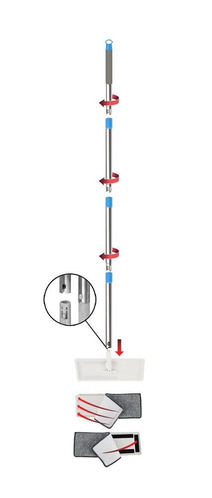 Flachwischer Esperanza Perfect Clean 004 mit Auswringeimer, 125 cm