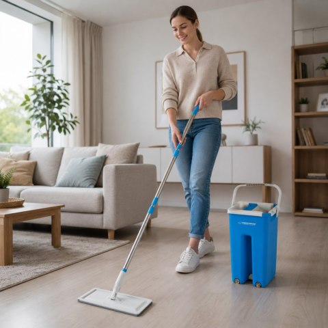 Flachwischer Esperanza Perfect Clean 004 mit Auswringeimer, 125 cm