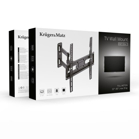 Krüger&Matz KM1304-1 — TV-Wandhalterung 32-65 Zoll, 35 kg, VESA 400 × 400
