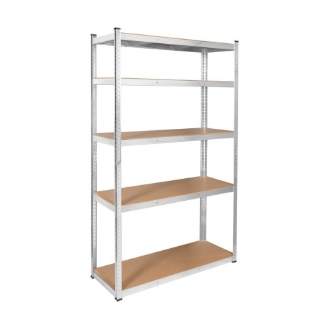 Lagerregal Rebel RB-1253, 205 × 120 × 45 cm, 5 Böden, 875 kg, silberfarben, verzinkt