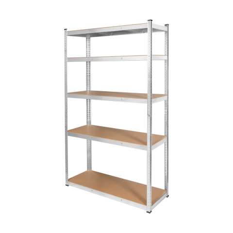 Lagerregal Rebel RB-1253, 205 × 120 × 45 cm, 5 Böden, 875 kg, silberfarben, verzinkt