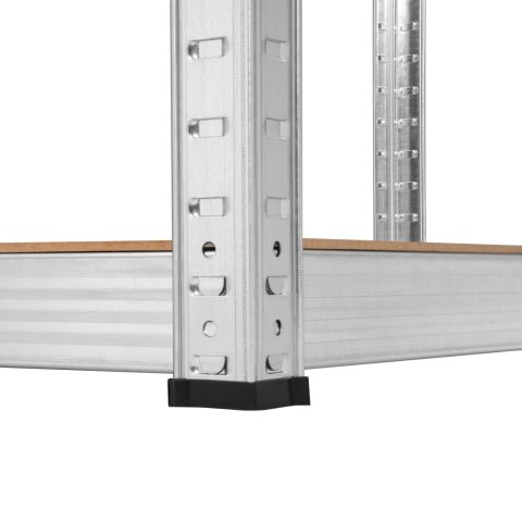 Lagerregal Rebel RB-1253, 205 × 120 × 45 cm, 5 Böden, 875 kg, silberfarben, verzinkt