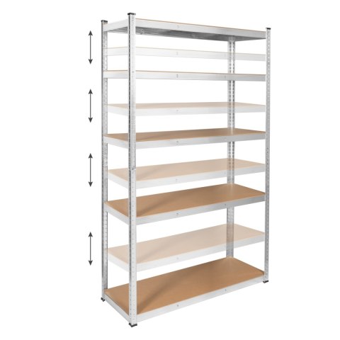 Lagerregal Rebel RB-1253, 205 × 120 × 45 cm, 5 Böden, 875 kg, silberfarben, verzinkt