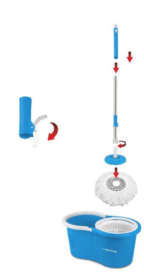 Schleudermopp Esperanza Perfect Clean 005, Kunststoffkorb, 125 cm