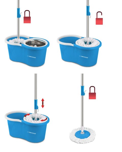 Schleudermopp Esperanza Perfect Clean 006, Edelstahlkorb, 125 cm