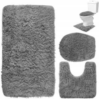 Badezimmerteppiche 3 tlg. Set rutschfeste weiche Badezimmerteppiche RUHHY