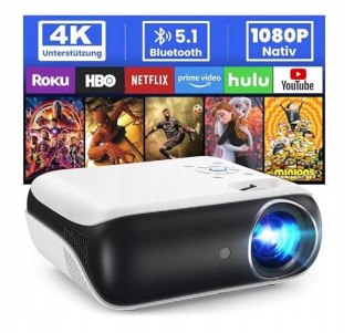 ComfyShop TOPV 4K Full-HD-Beamer Bluetooth 5.1 mit Zoom