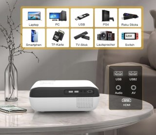 ComfyShop TOPV 4K Full-HD-Beamer Bluetooth 5.1 mit Zoom